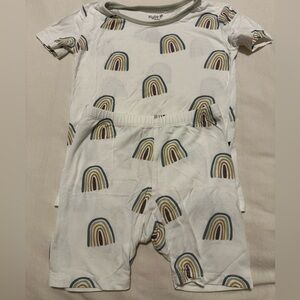 🪁 Kyte baby short sleeve pajamas aloe rainbow 4T 🪁